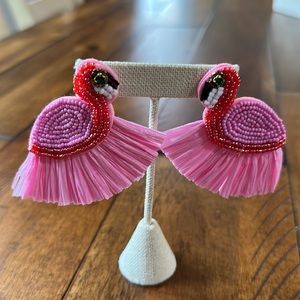 Flamingo beaded earrings